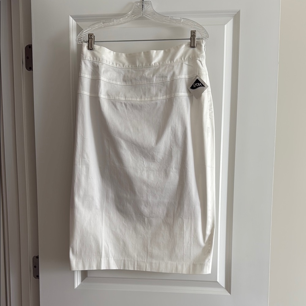Shape FX Elegant White Pencil Skirt